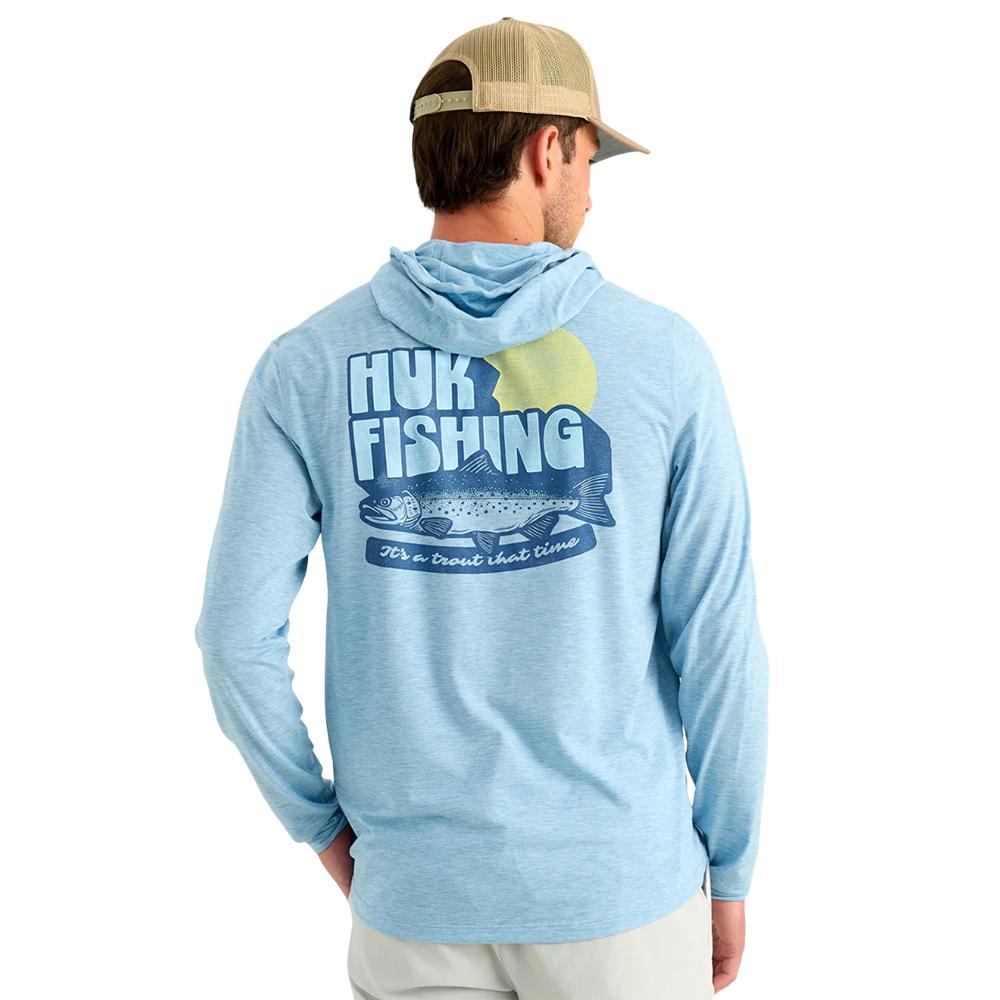 Huk Drift Long Sleeve Hoodie Shipyard Heather 2XL