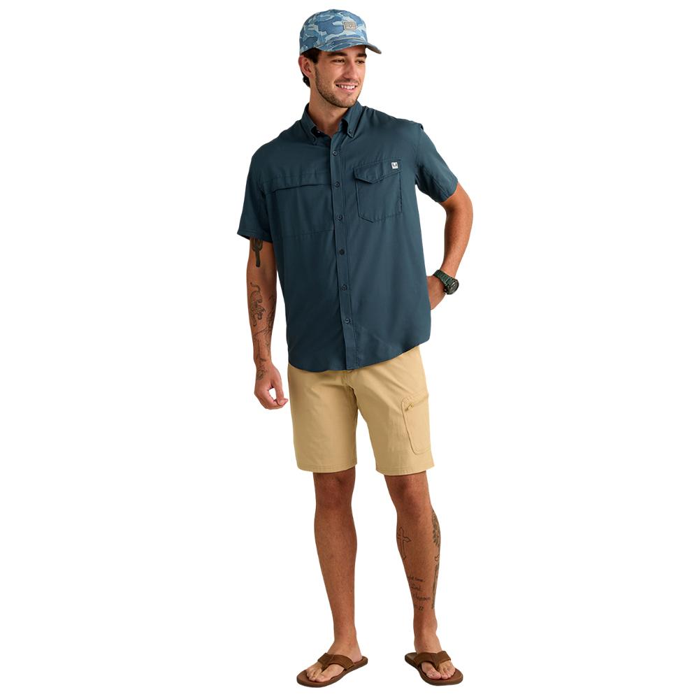 Huk Tide Point Short Sleeve Button Down Shirt Sea Storm 2XL Picture of Marolina DBA HUK TIDEPOINT SS SHIRT SEA STORM SIZE XXL