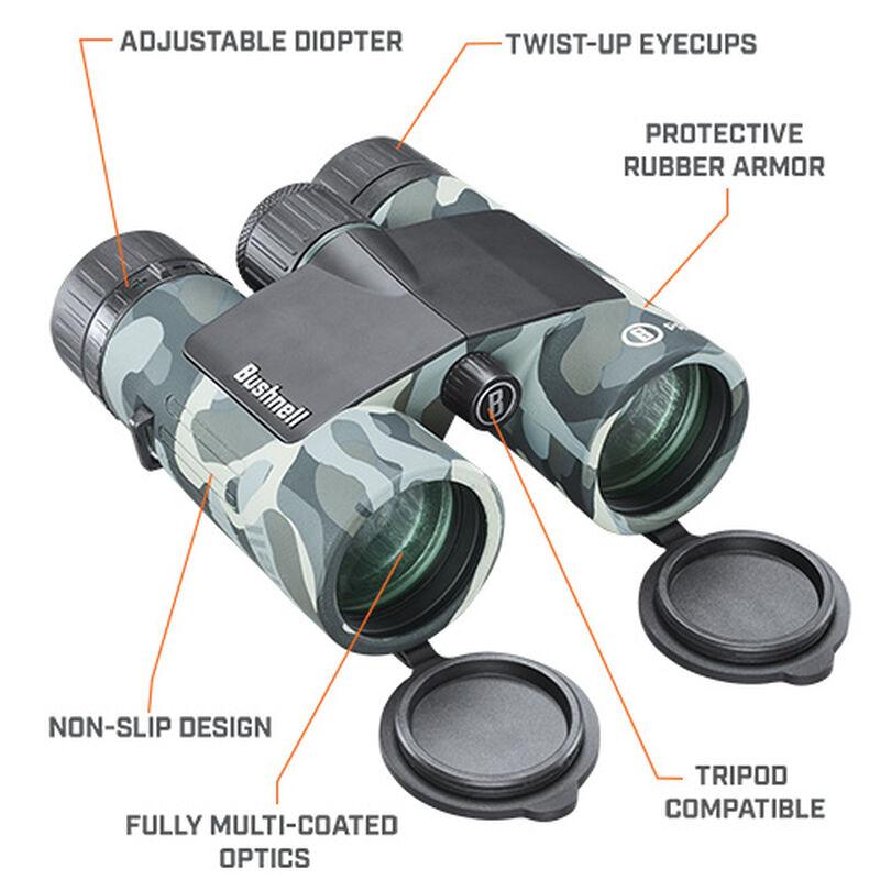Bushnell 10x42mm Prime Blackout Camo Binocular Roof FMC WP/FP Box Picture of Bushnell Bushnell 10x42mm Prime Blackout Camo Roof FMC WP/FP Box