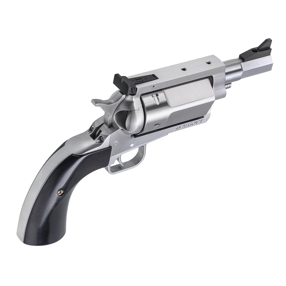 Magnum Research Exclusive BFR Rolling Thunder Handgun .45-70 Gov't 5rd Capacity 3" Barrel Silver with Black Grips Picture of Magnum Research BFR ROLLING THUNDER 45-70 REVOLVER