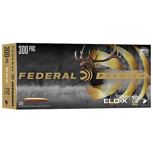 Federal Premium ELD-X Rifle Ammunition 300 PRC 212gr PT 2860 fps 20/ct Picture of Federal Cartridge Co. 300 PRC 212GR ELD-X 20 ROUNDS