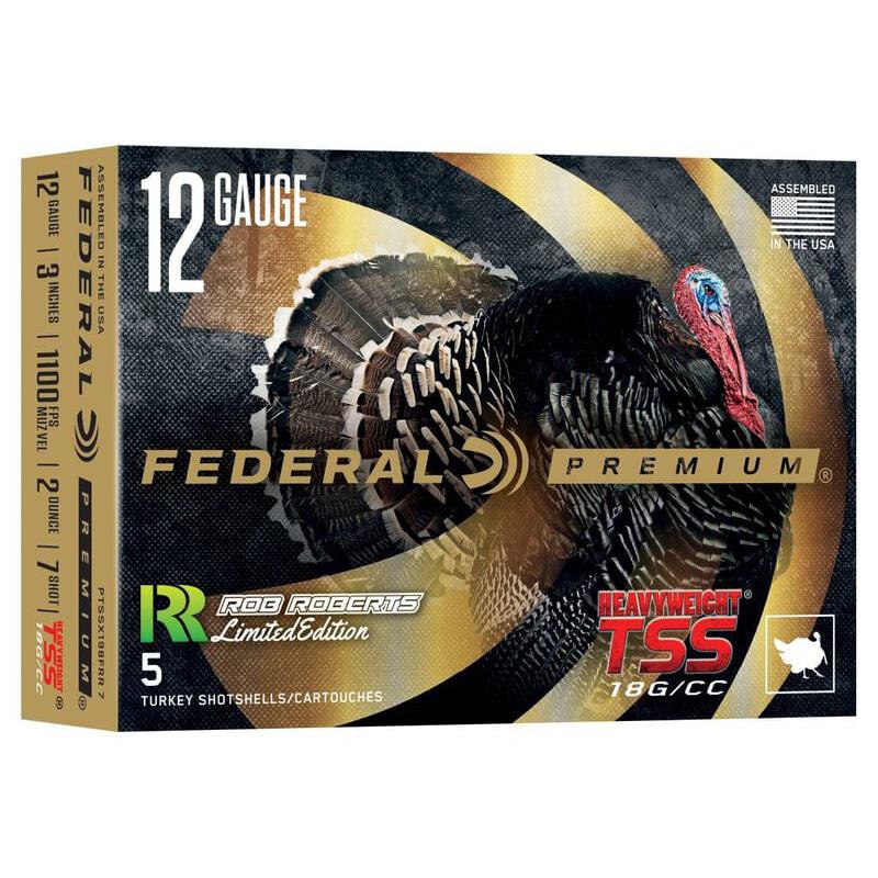 Federal Heavyweight TSS Rob Roberts Special Edition Shotshell 12ga 3" 2oz 1100 fps #7 5/ct Picture of Federal Cartridge Co. FEDERAL HEAVYWEIGHT TSS Rob Roberts 12GA 3IN 2OZ #7 5 ROUNDS