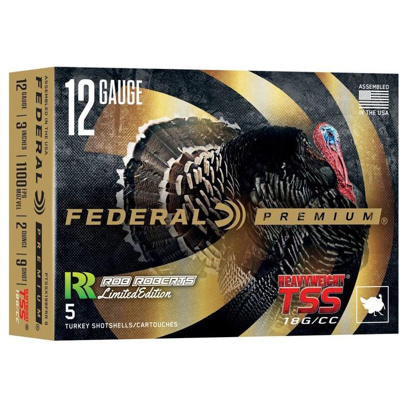 Federal Heavyweight TSS Rob Roberts Special Edition Shotshell 12ga 3" 2oz 1100 fps #9 5/ct Picture of Federal Cartridge Co. FEDERAL HEAVYWEIGHT TSS Rob Roberts 12GA 3IN 2OZ #9 5 ROUNDS