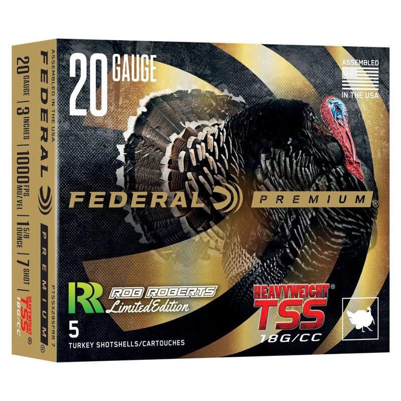 Federal Heavyweight TSS Rob Roberts Special Edition Shotshell 20ga 3" 1-5/8oz 1000 fps #7 5/ct Picture of Federal Cartridge Co. FEDERAL HEAVYWEIGHT TSS Rob Roberts 20GA 3IN 1 5/8OZ #7 5 ROUNDS