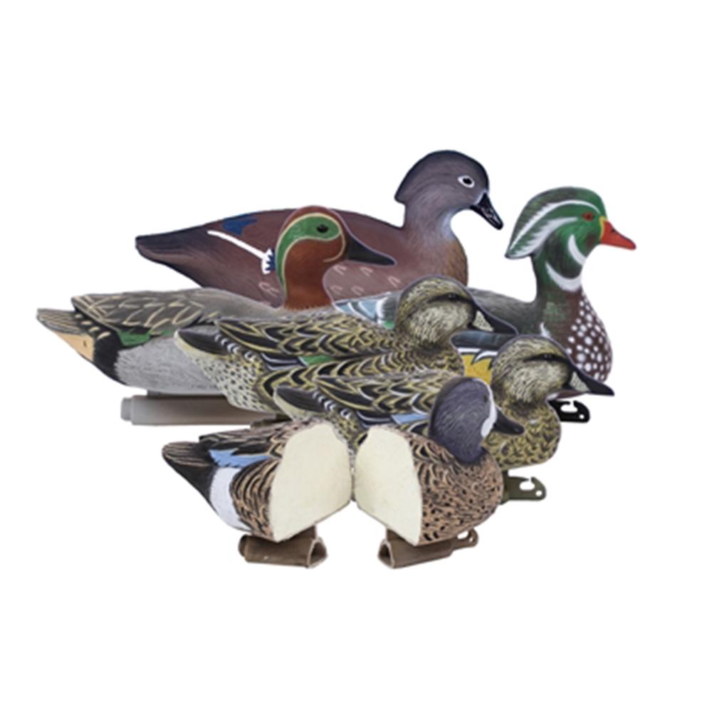 Higdon Outdoors Puddle Pack - 2/ct Green Wing Teal 2/ct Blue Wing Teal 2/ct Wood Ducks Picture of Higdon Outdoors Higdon Outdoors Puddle Pack 2/Grn Wing Teal 2/Blue Wing Teal 2/Wood Ducks