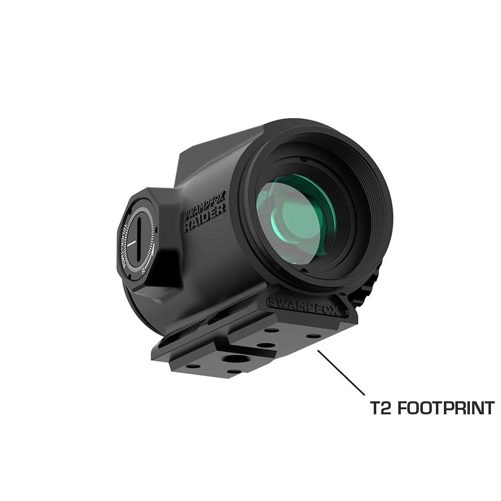 Swampfox Raider 1x20 Micro Prism Red BRC Reticle Black Picture of 10 Ring Raider Micro Prism Sight 1x20 Red IR BRC
