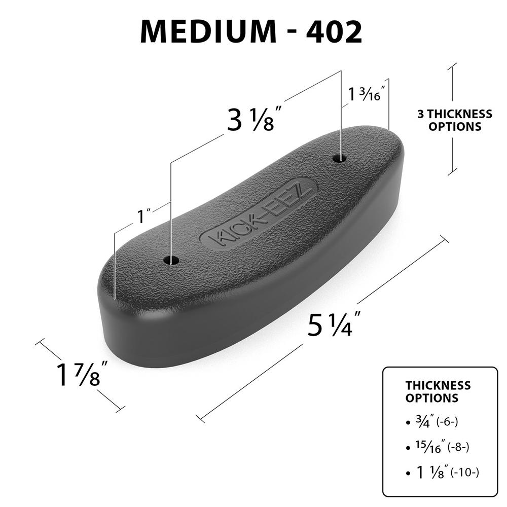 KICK-EEZ Trap Recoil Pad 1-7/8" x 5-1/4" x 1-1/8" Black Picture of Kick Eez Products TRAP MED.BLACK 1 7/8 X5 1/4 X1 1/8
