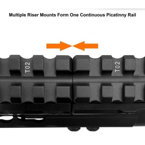 Leapers UTG Super Slim Picatinny Riser Mount 1 Inch High 3 Slots Picture of Leapers Inc. UTG Super Slim Picatinny Riser Mount 1" High 3 Slots 1.5" long