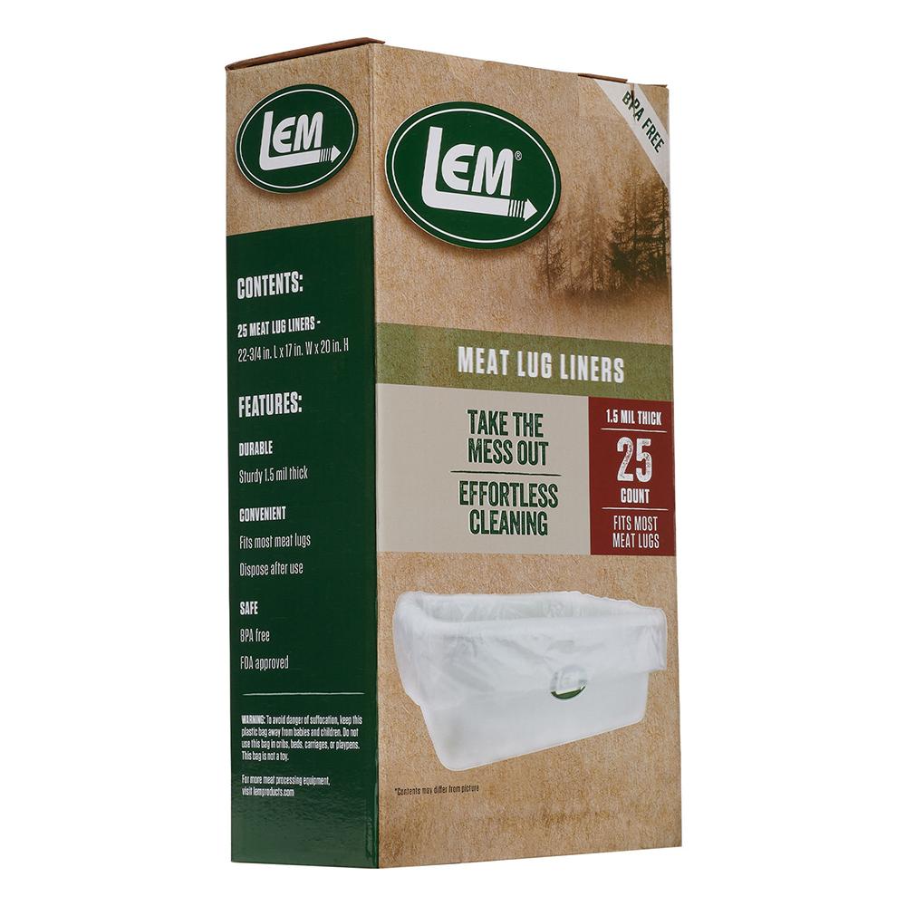 LEM Plastic Meat Lug Liners 25/ct Picture of LEM Products LEM Meat Lug Liners 13gal 25ct