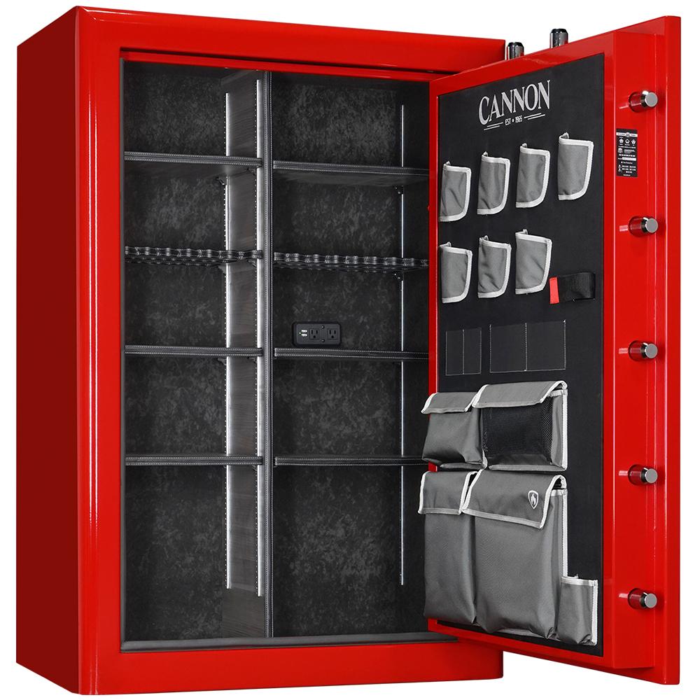 Cannon Safes Honor 57 Red Gun Safe Picture of Cannon Safe Product Cannon Safe Honor 48+7 /90min Fire /7day Water - 3Way Bio Lock Red 5 spoke
