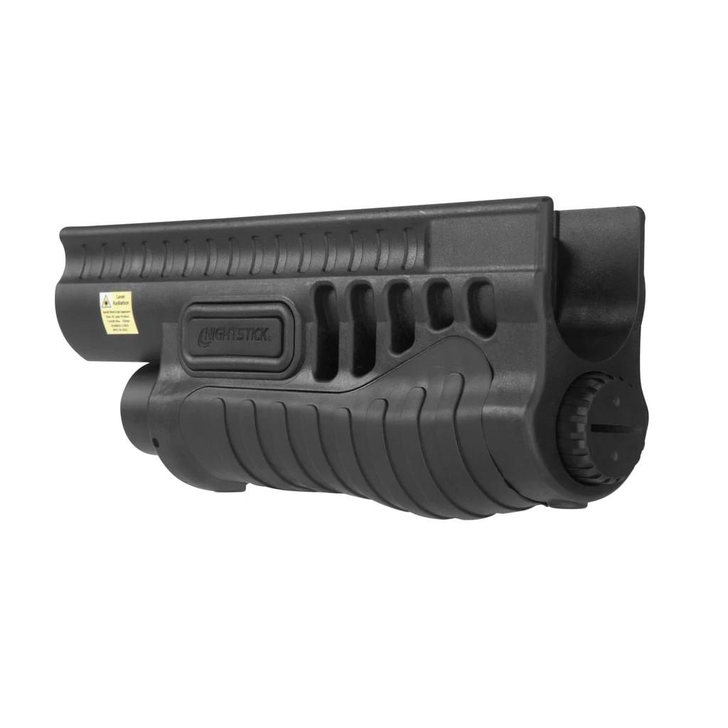 Nightstick Shotgun Forend Light with Green Laser Black for Mossberg 500/590/590A1/Shockwave 1200 Lumens Picture of Bayco Products dba NightStick SFL Mossberg 500/590/590A1/Shockwave with White Light & Green Laser - Blk