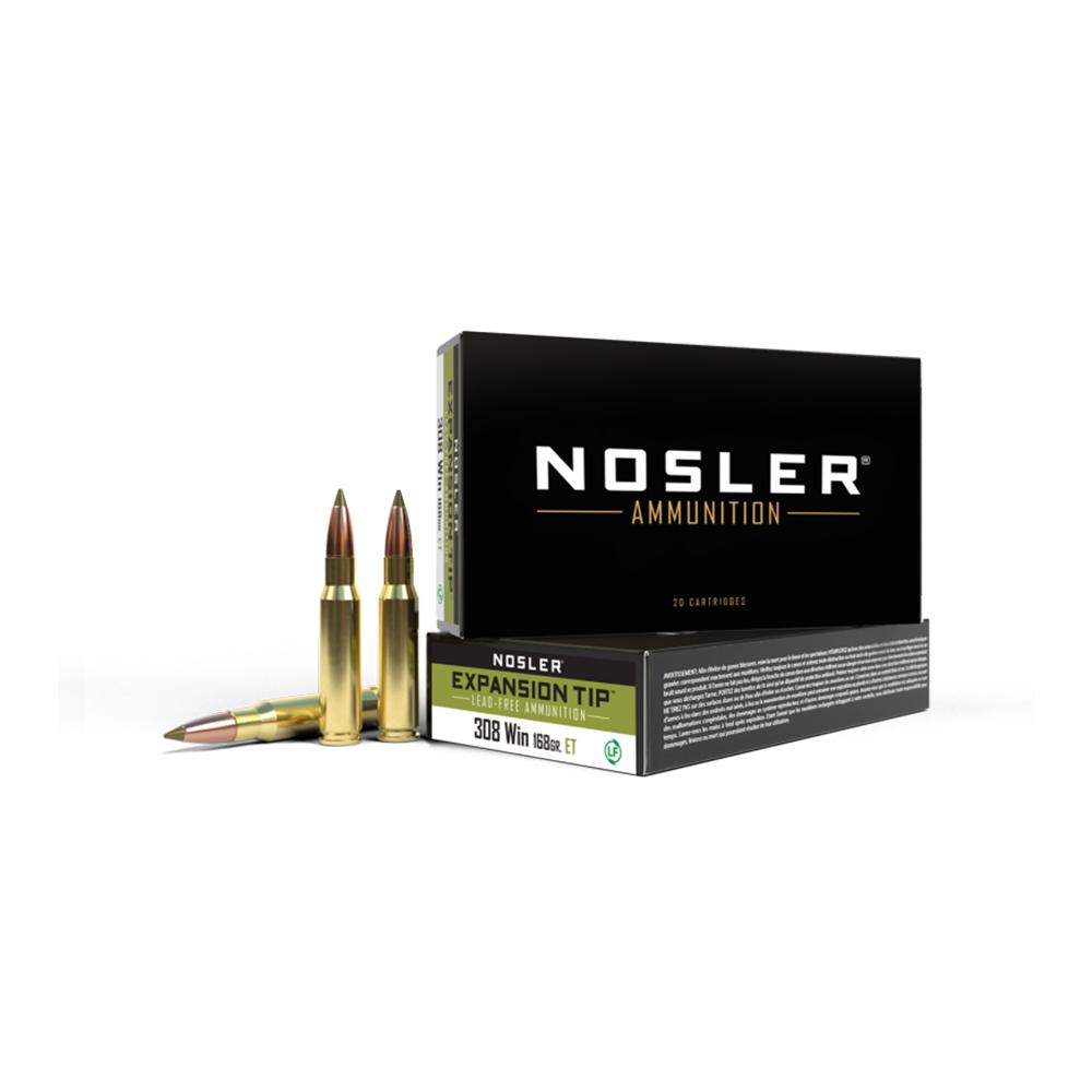 Nosler ETA Rifle Ammunition .308 Win 168gr ET SP 2750 fps 20/ct Picture of Nosler Bullets Inc. ETA-308 Win 168g ET SP (20ct) Ammo