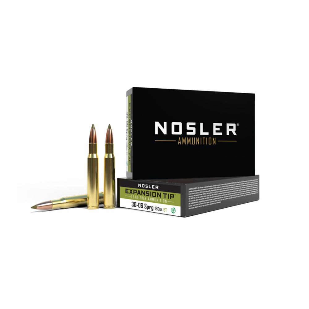 Nosler ETA Rifle Ammunition .30-06 Sprg 180gr ET 2750 fps 20/ct Picture of Nosler Bullets Inc. ETA-30-06 Sprg 180g ET SP (20ct) Ammo