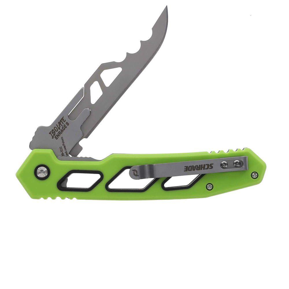 Schrade Isolate Enrage 7 Folding Knife 2-3/5" Replaceable Blade Green Picture of Battenfeld Knives Schrade Isolate Enrage 7 Replaceable Bld Kn CP=3