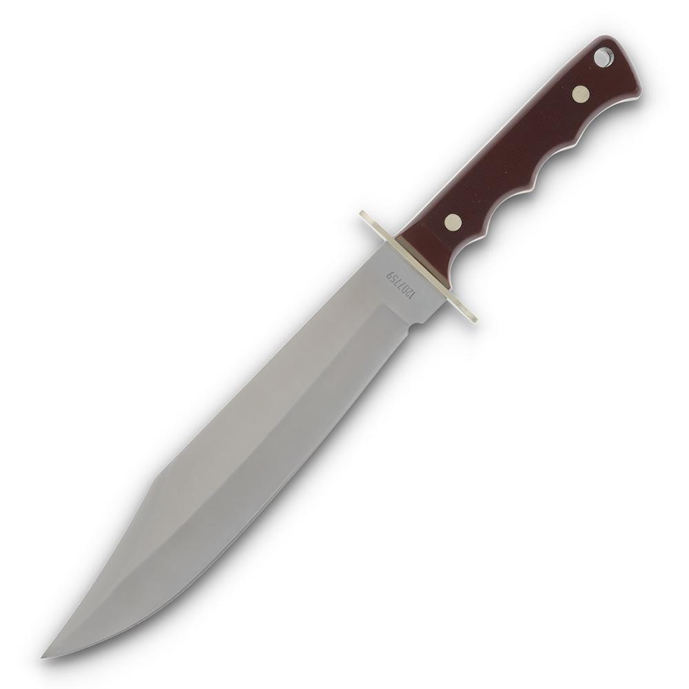 Old Timer Bowie Fixed Blade Combo 10" Bowie Blade 3-1/2" Skinner Blade Brown Picture of Battenfeld Knives Old Timer Bowie Fixed Blade Combo