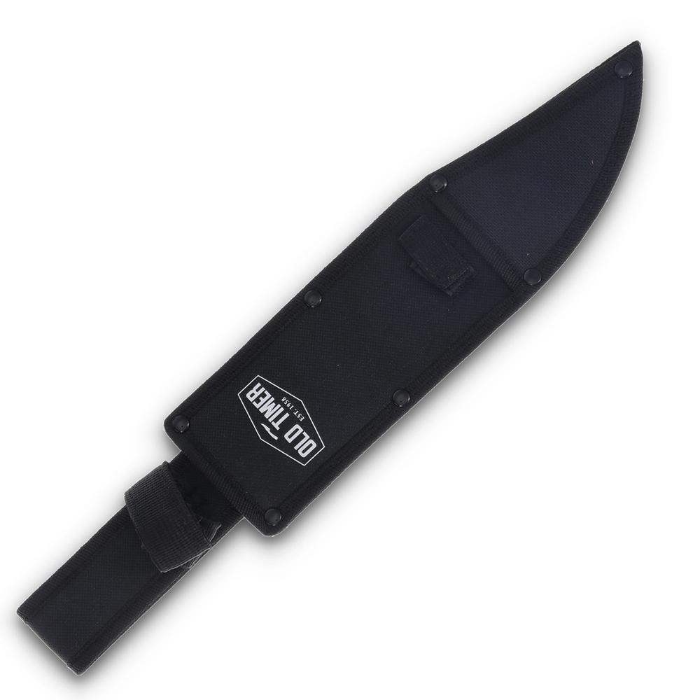 Old Timer Bowie Fixed Blade Combo 10" Bowie Blade 3-1/2" Skinner Blade Brown Picture of Battenfeld Knives Old Timer Bowie Fixed Blade Combo