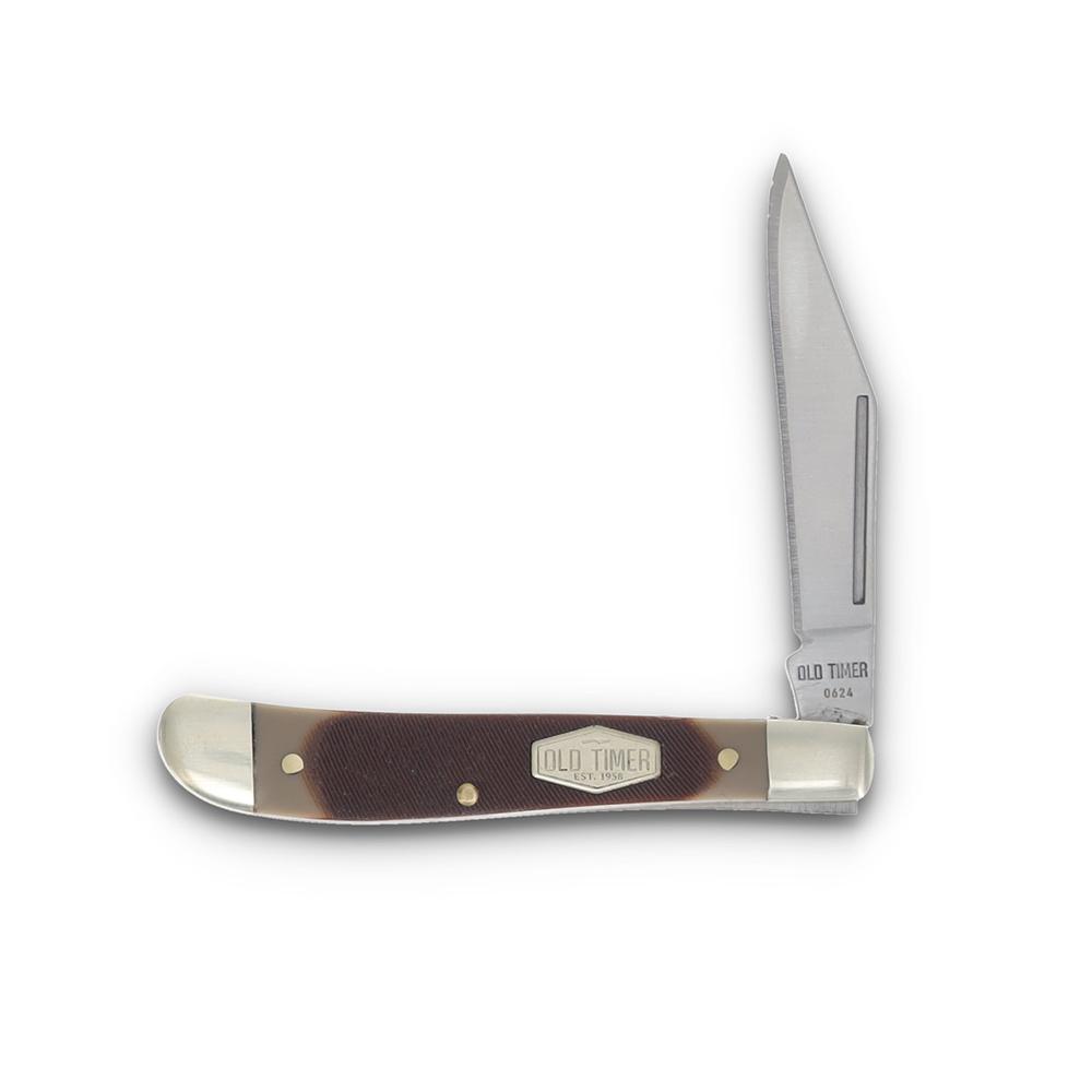 Old Timer Folding Knife Set with Tin Picture of Battenfeld Knives Old Timer 3 Folder Combo Saw Cut