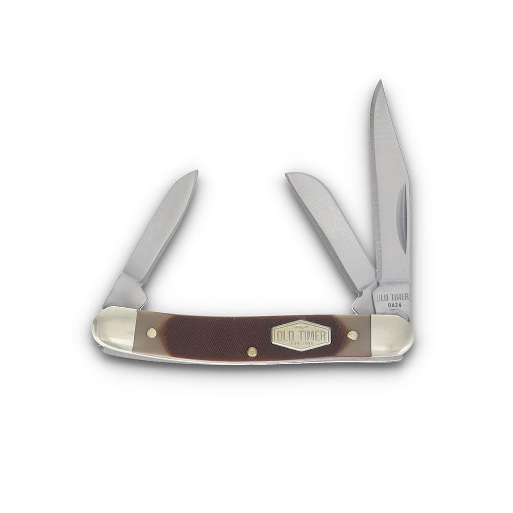 Old Timer Folding Knife Set with Tin Picture of Battenfeld Knives Old Timer 3 Folder Combo Saw Cut