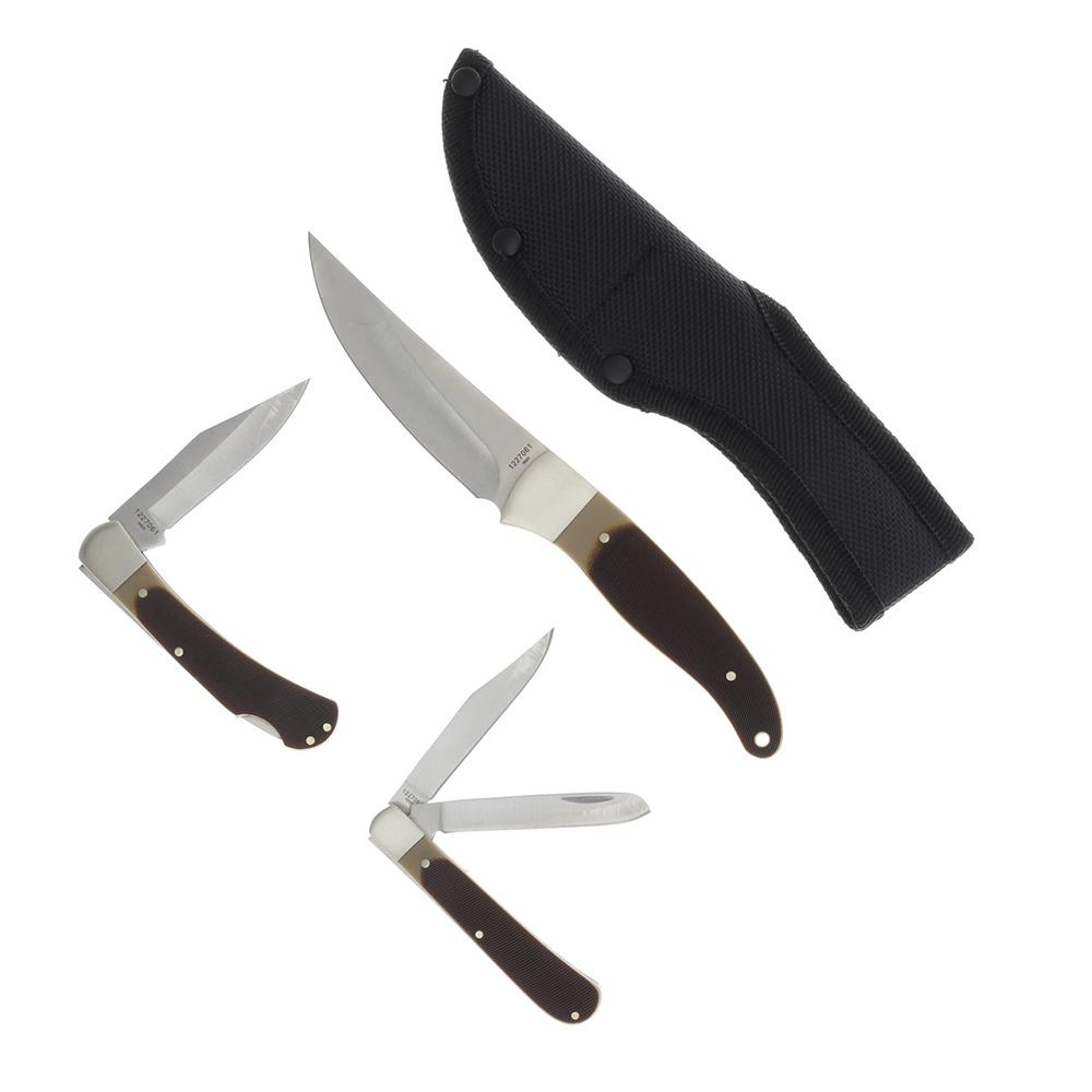 Old Timer Knife Combo Tin Fixed and Folding Knives Picture of Battenfeld Knives Old Timer Fixed Folder Combo