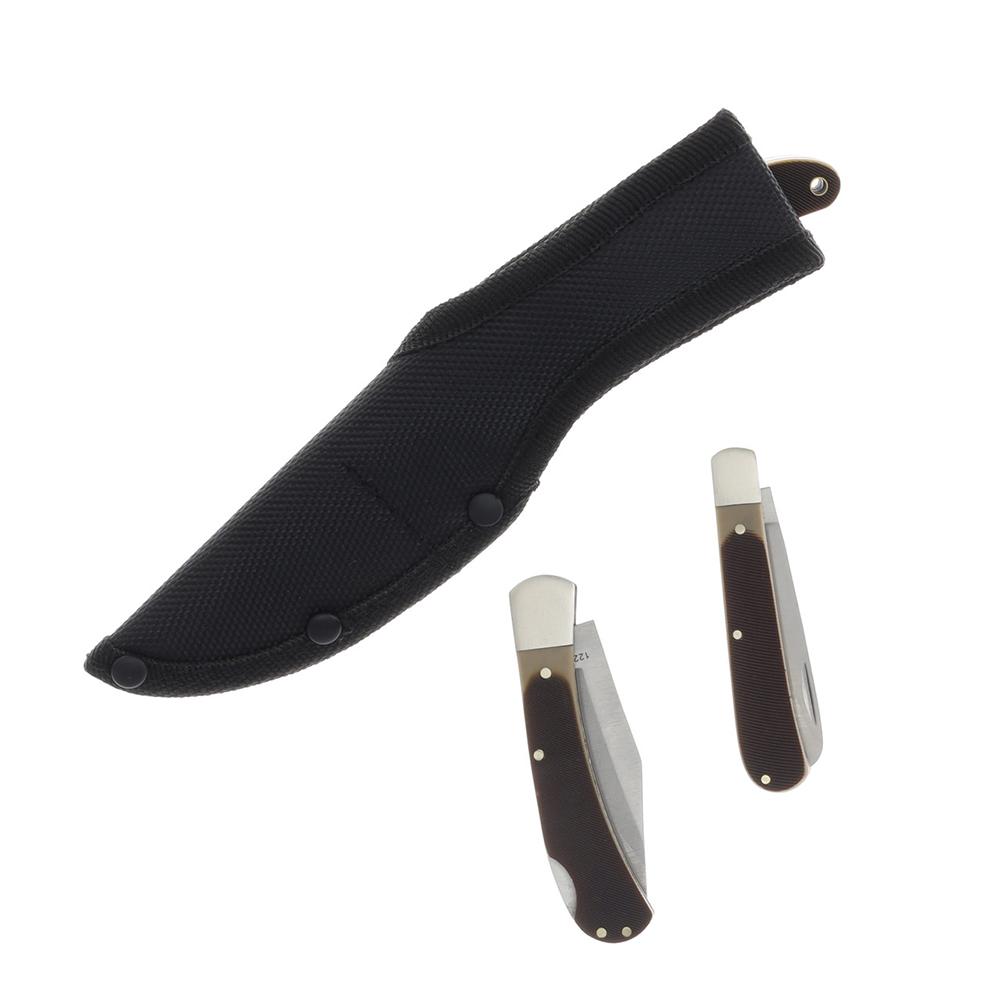 Old Timer Knife Combo Tin Fixed and Folding Knives Picture of Battenfeld Knives Old Timer Fixed Folder Combo