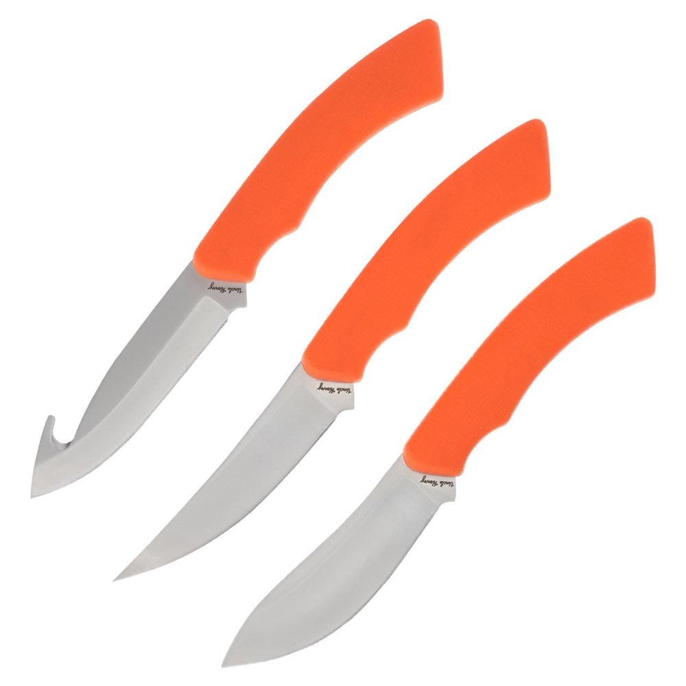 Uncle Henry Hunter Knife Combo 3-2/5" Blades Orange 3/ct Picture of Battenfeld Knives Uncle Henry Hunter Combo