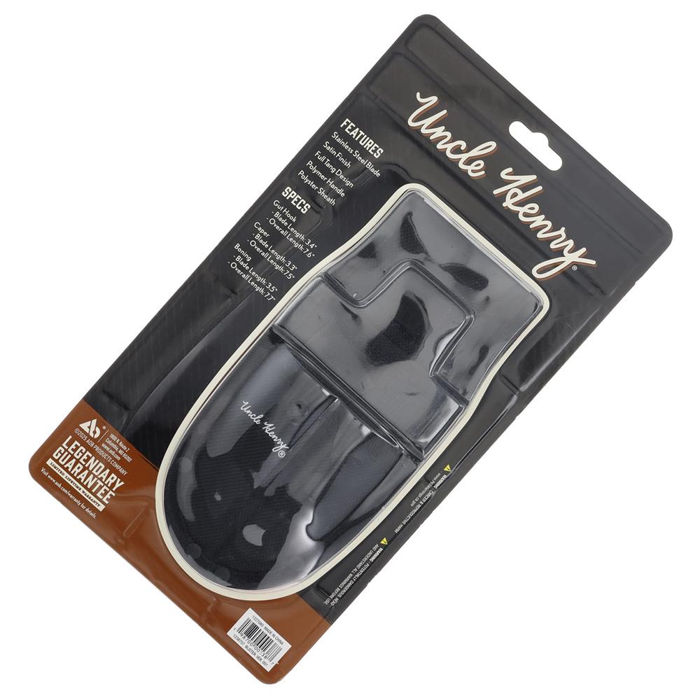 Uncle Henry Hunter Knife Combo 3-2/5" Blades Orange 3/ct Picture of Battenfeld Knives Uncle Henry Hunter Combo