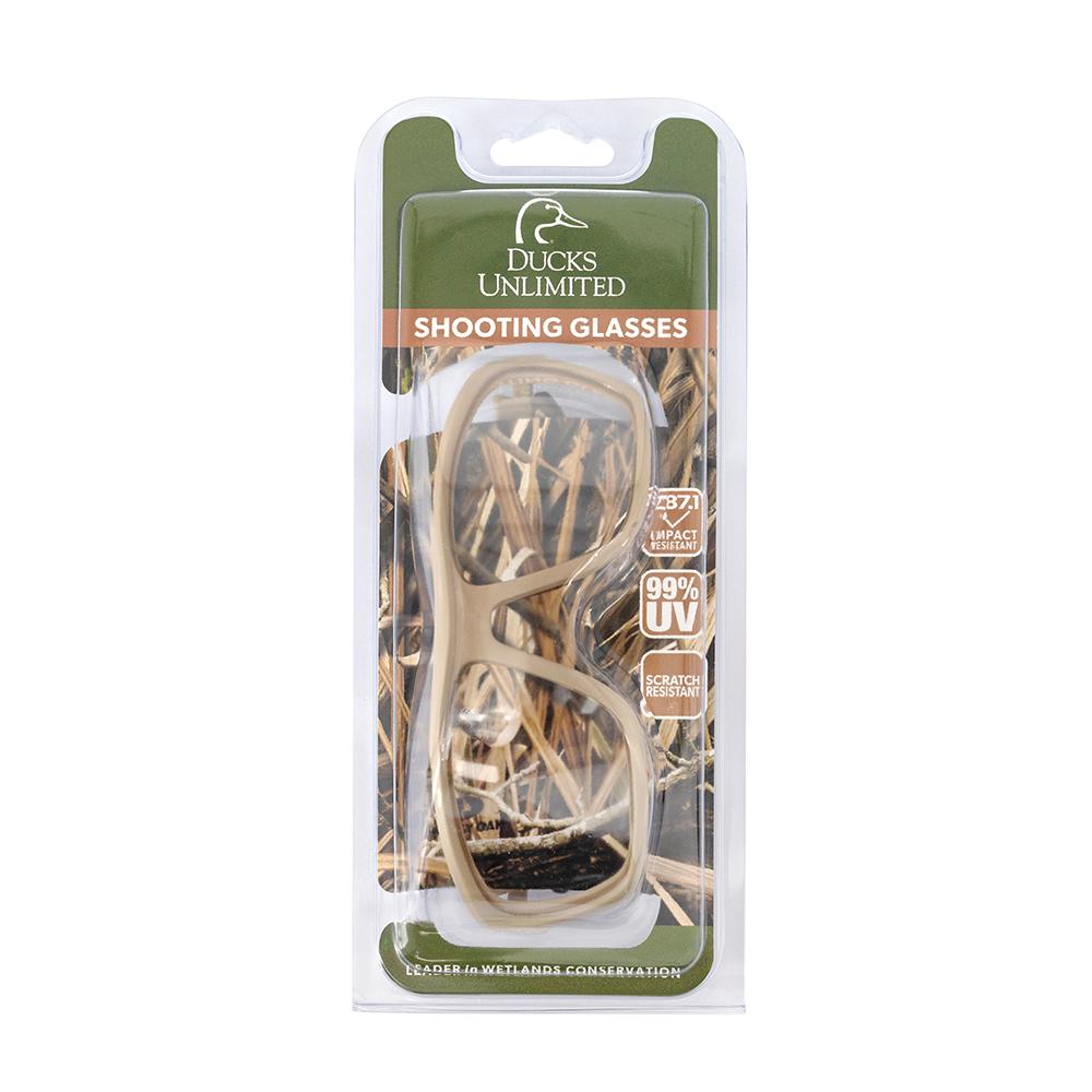 Ducks Unlimited Full-Frame Shooting Glasses Tan Frame with Clear Lens Picture of Radians Inc. Ducks Unlimited Full-Frame Shooting Glass-Matte Tan Frame-Clear Lens