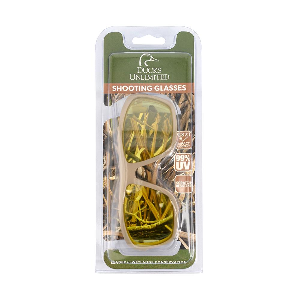 Ducks Unlimited Full-Frame Shooting Glasses Tan Frame with Amber Lens Picture of Radians Inc. Ducks Unlimited Full-Frame Shooting Glass-Matte Tan Frame-Amber Lens
