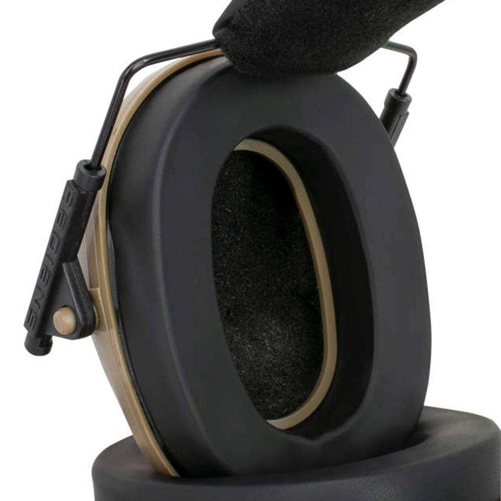 Radians Lowset Passive Ear Muff 21dB Tan Picture of Radians Inc. Radians Low Profile Ear Muff with revised ergonomic ear cups in Tan