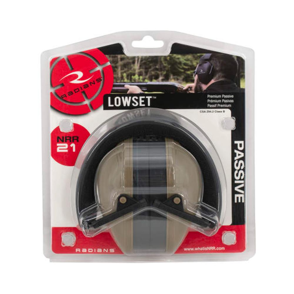 Radians Lowset Passive Ear Muff 21dB Tan Picture of Radians Inc. Radians Low Profile Ear Muff with revised ergonomic ear cups in Tan