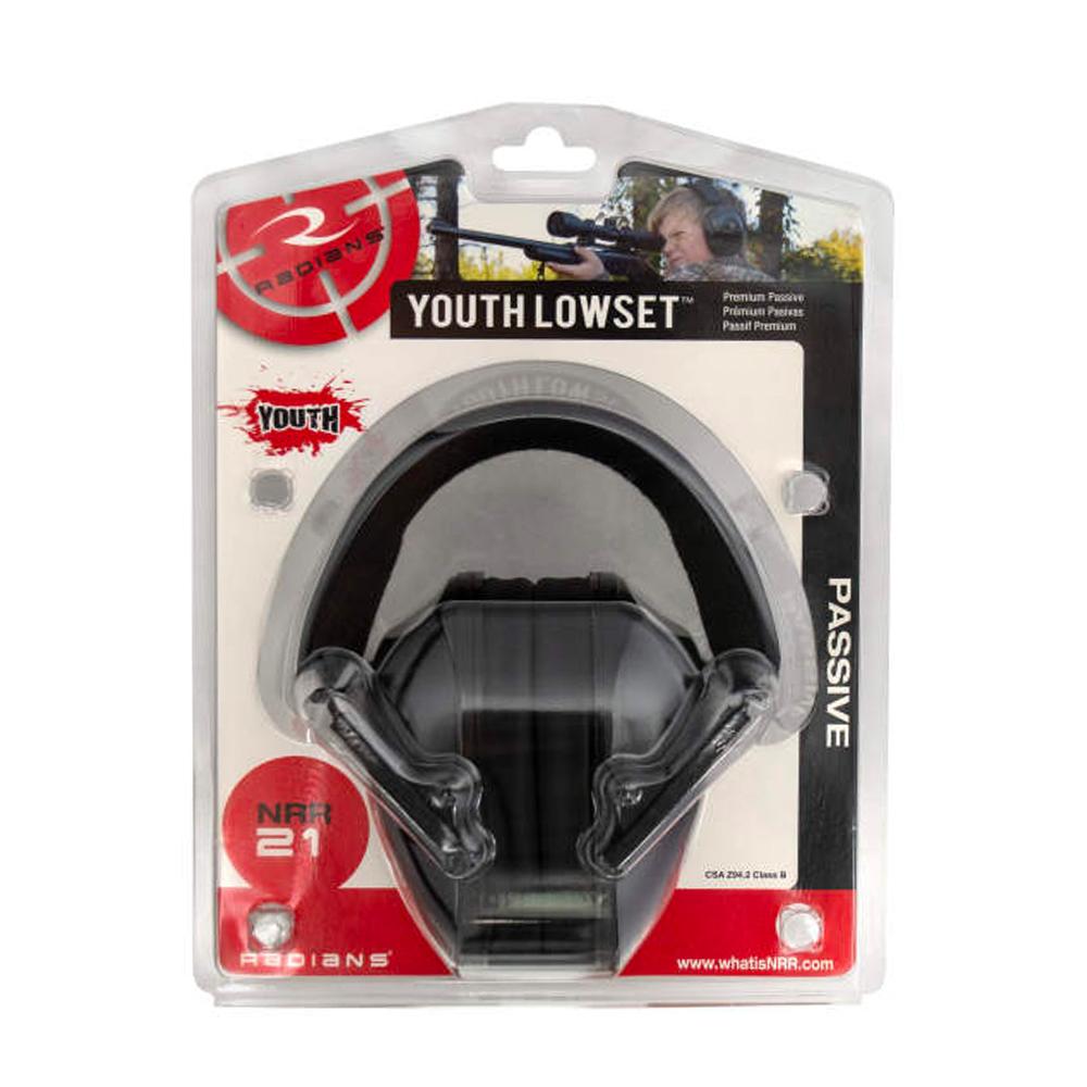 Radians Lowset Youth Passive Ear Muff 21dB Black Picture of Radians Inc. Small Lowset Passive Earmuff