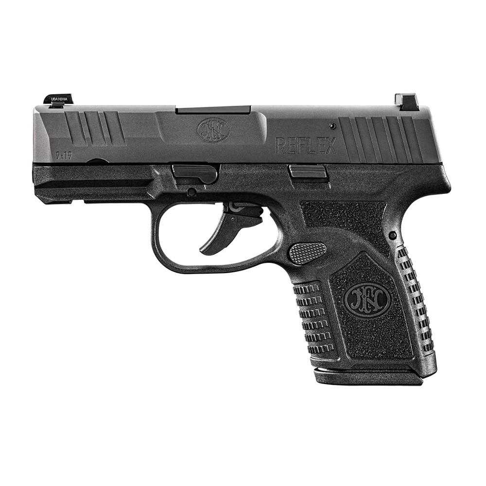 FN USA Reflex Handgun 9mm Luger 11rd & 15rd Magazines (2) 3.3" Barrel Black Night Sights NMS Picture of FN USA FN REFLEX NMS 9MM BLK/BLK 1X11+1X15RD