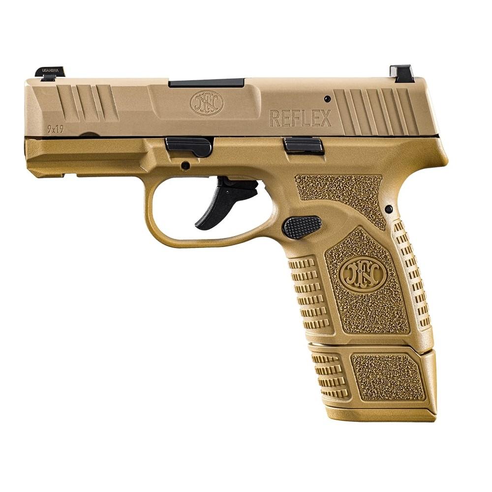 FN USA Reflex Handgun 9mm Luger 10rd Magazines (2) 3.3" Barrel FDE Night Sights NMS Picture of FN USA FN REFLEX NMS 9MM FDE/FDE 2X10RD