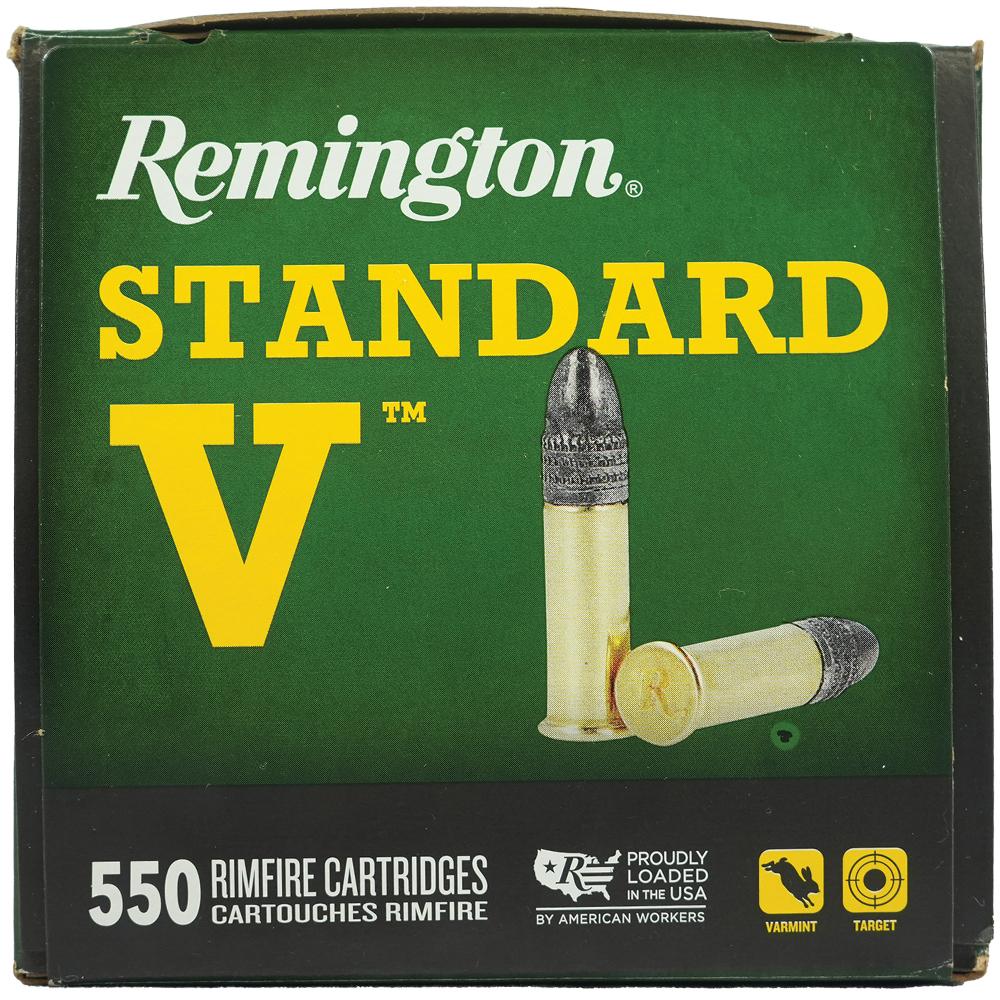 Remington Standard Velocity Rimfire Ammunition .22LR 38gr LRN 1080 fps 550/ct Picture of Remington Arms Co. Inc. Remington 22LR 36GR Standard V Lead Round Nose 550 Count