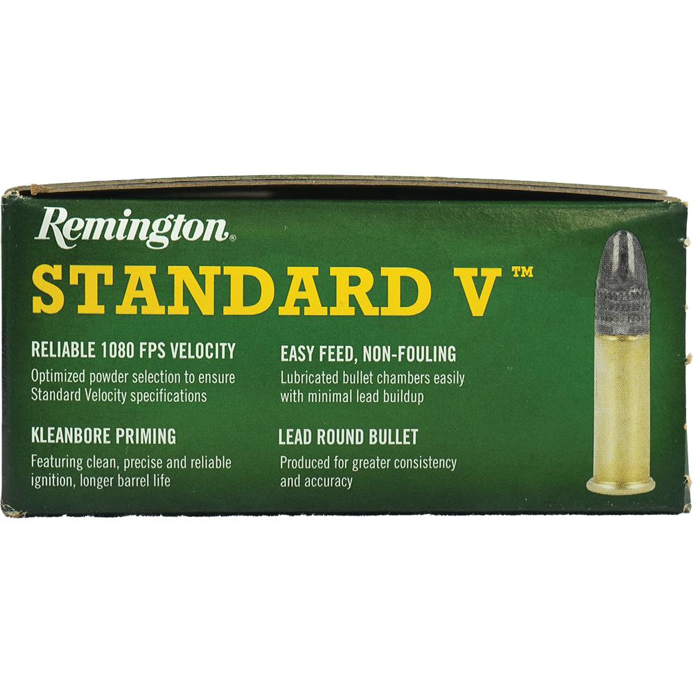 Remington Standard Velocity Rimfire Ammunition .22LR 38gr LRN 1080 fps 550/ct Picture of Remington Arms Co. Inc. Remington 22LR 36GR Standard V Lead Round Nose 550 Count
