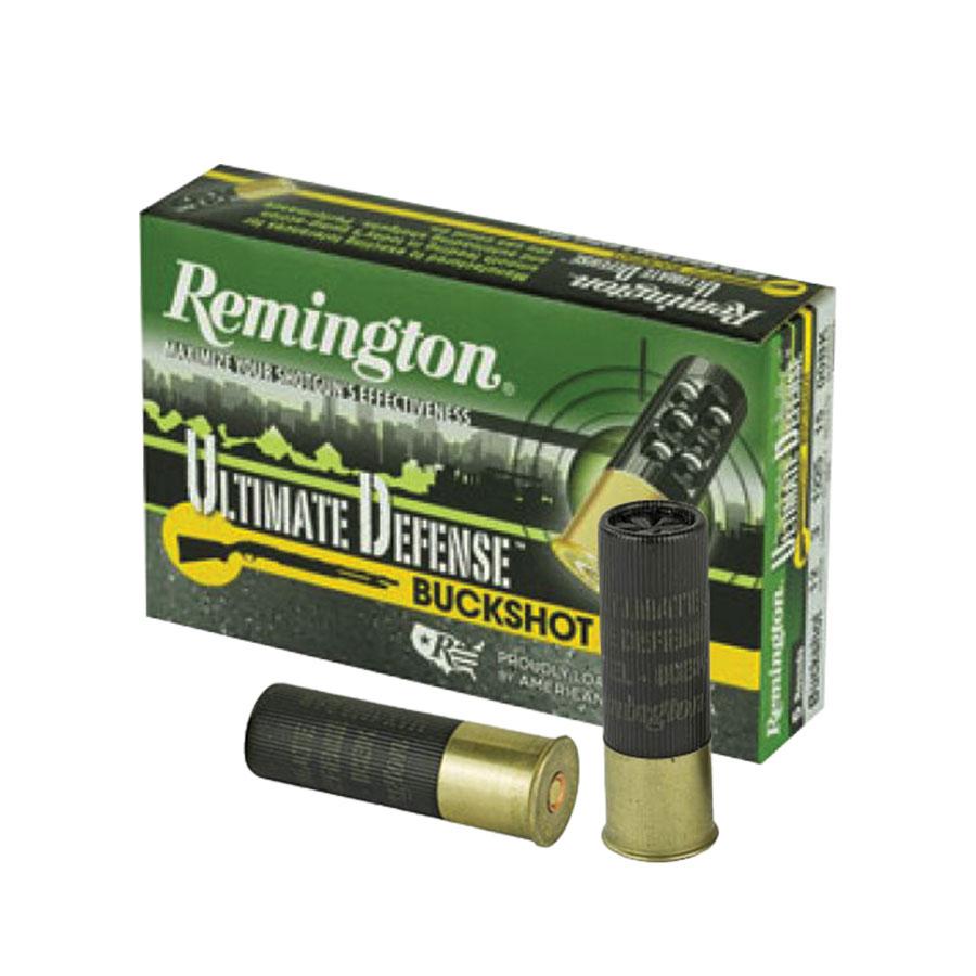 Remington Ultimate Defense Buckshot Shotshells 3" #4 Buck 1225 fps 5/ct Picture of Remington Arms Co. Inc. REMINGTON ULTIMATE DEFENSE BUCKSHOT LOAD 12GA 3IN 4 DRAM 41PEL 4 AMMO 5RD