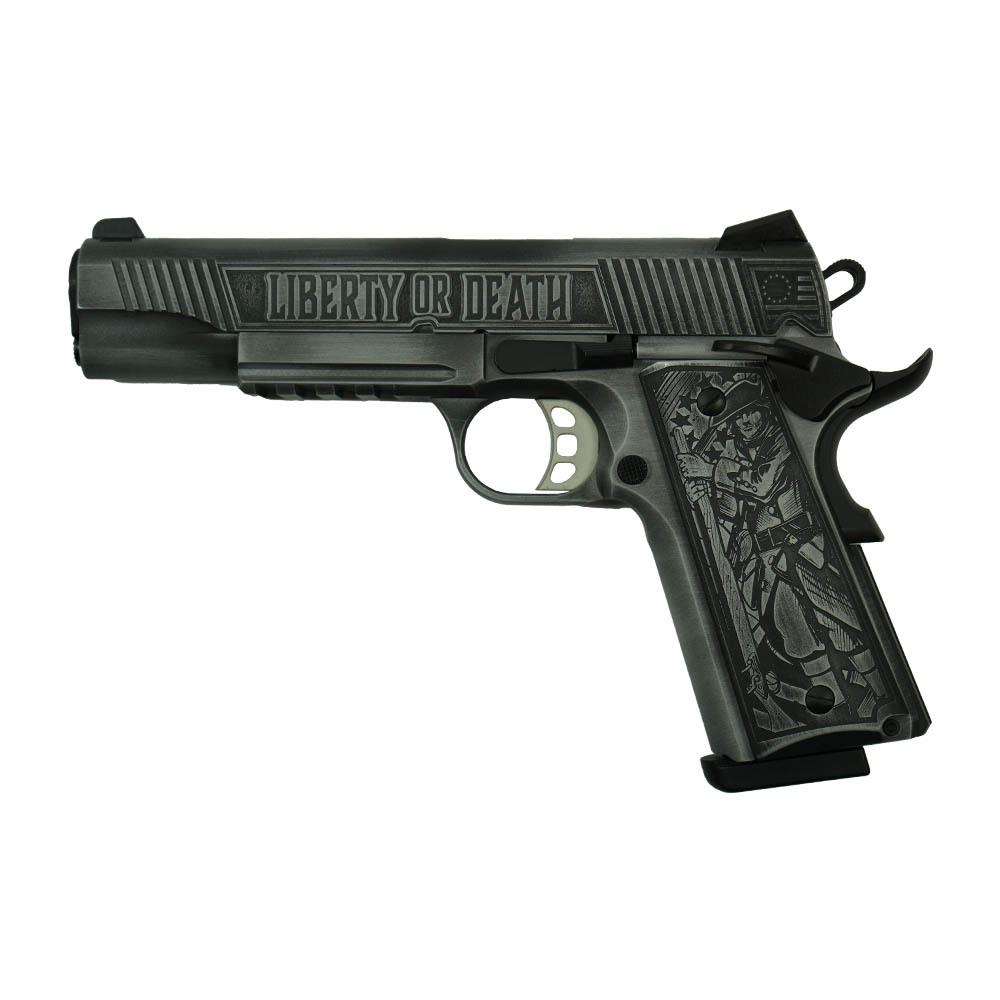 SDS Imports Tisas Exclusive "Liberty or Death" 1911 Duty SS45R Handgun .45 ACP 8rd Magazine 5" Barrel Stainless Steel w/Rail Picture of SDS Arms 1911 Duty SS45R 45ACP Full Size 1911 S Upgraded Rail Liberty or Death