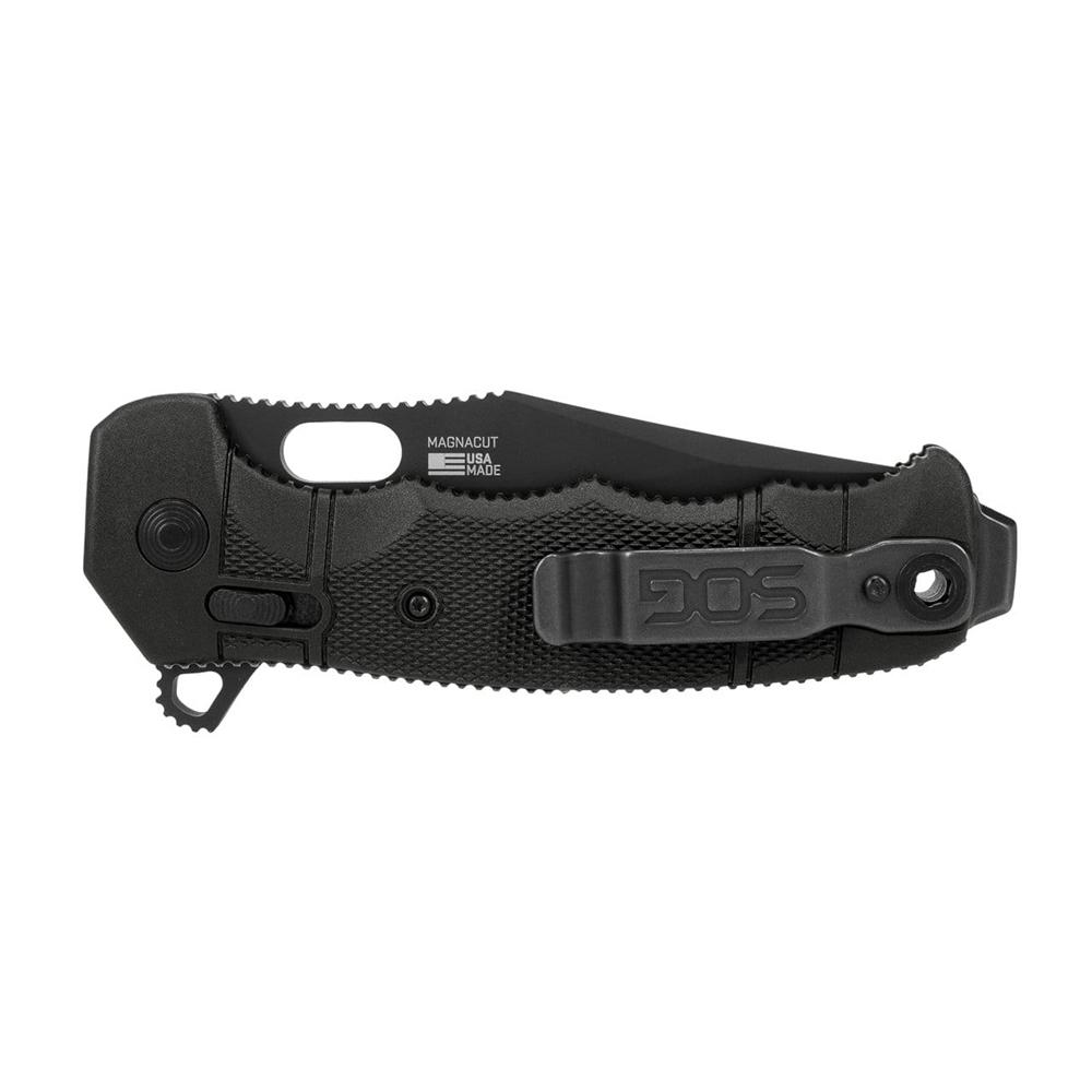SOG Knives Seal XR Ti Folding Knife 3-9/10" Clip Point Blade Black Picture of Sog Specialty Knives Inc. SOG KNIFE 3.9in Blade SEAL XR TI - MAGNACUT / CLIP POINT FOLDING