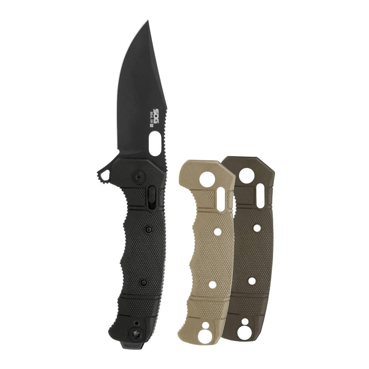 SOG Knives Seal XR Ti Folding Knife 3-9/10" Clip Point Blade Black Picture of Sog Specialty Knives Inc. SOG KNIFE 3.9in Blade SEAL XR TI - MAGNACUT / CLIP POINT FOLDING