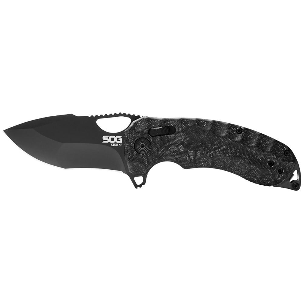SOG Kiku XR Folding Knife 3" Tanto Blade Black Picture of Sog Specialty Knives Inc. SOG KIKU XR BLACK FOLDING KNIFE 3.03in BLADE (4.30in FOLDED)