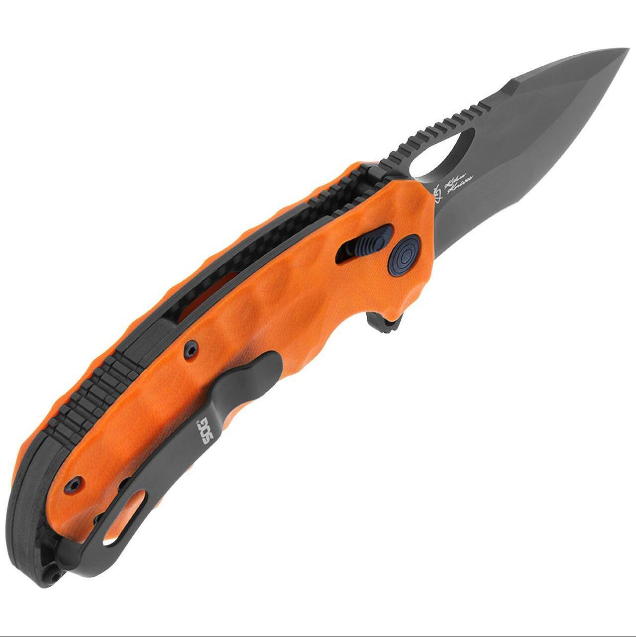 SOG Kiku XR LTE Blaze Orange Knife 3.02" Blade Orange Picture of Sog Specialty Knives Inc. KIKU XR LTE - ORANGE G10
