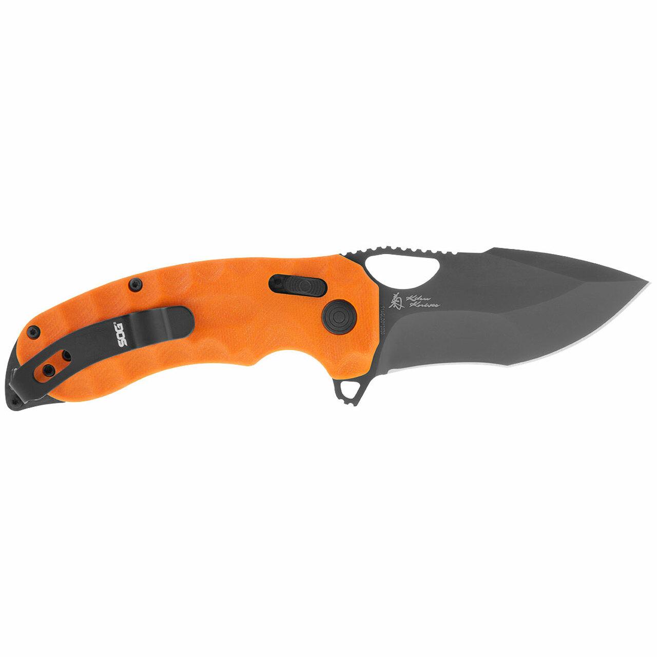 SOG Kiku XR LTE Blaze Orange Knife 3.02" Blade Orange Picture of Sog Specialty Knives Inc. KIKU XR LTE - ORANGE G10