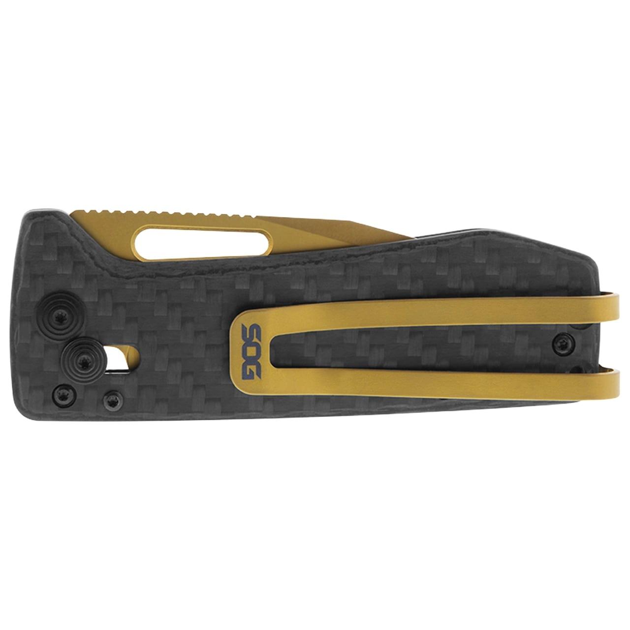 SOG Ultra XR Knife 2.8" Blade Black and Gold Picture of Sog Specialty Knives Inc. ULTRA XR CARBON and GOLD