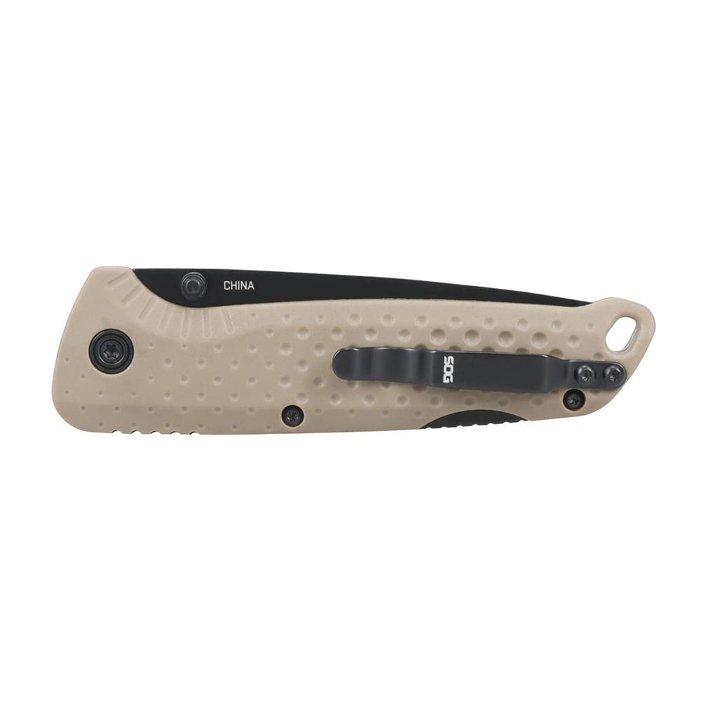 SOG Knives Adventurer LB Folding Knife 3" Drop Point Blade FDE Picture of Sog Specialty Knives Inc. SOG ADVENTURER LB / 3.5'' BLADE / 5CR15MOV / FDE + BLACK
