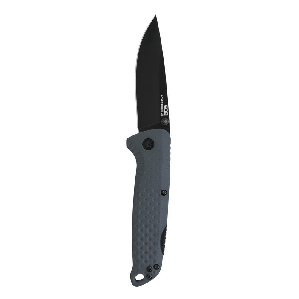 SOG Knives Adventurer LB Folding Knife 3" Drop Point Blade Grey Picture of Sog Specialty Knives Inc. SOG ADVENTURER LB / 3.5'' BLADE / 5CR15MOV / GRAY + BLACK