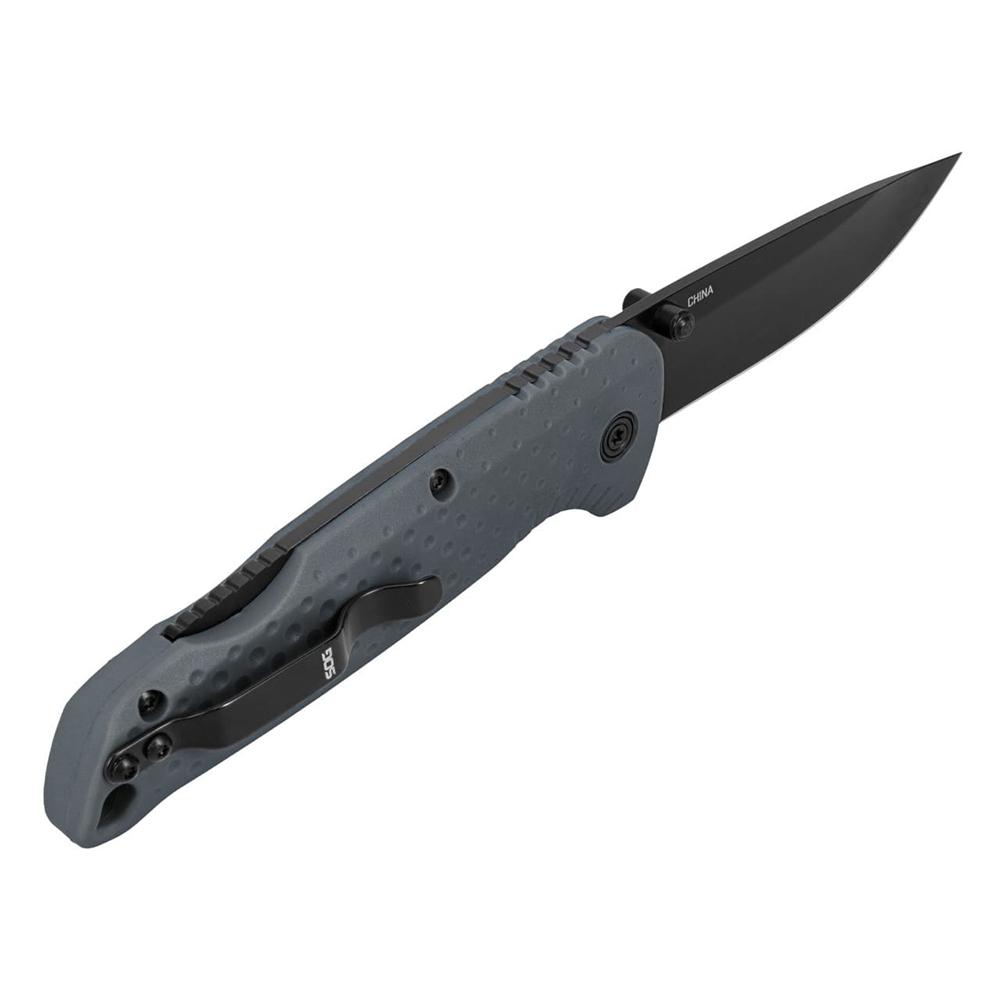 SOG Knives Adventurer LB Folding Knife 3" Drop Point Blade Grey Picture of Sog Specialty Knives Inc. SOG ADVENTURER LB / 3.5'' BLADE / 5CR15MOV / GRAY + BLACK