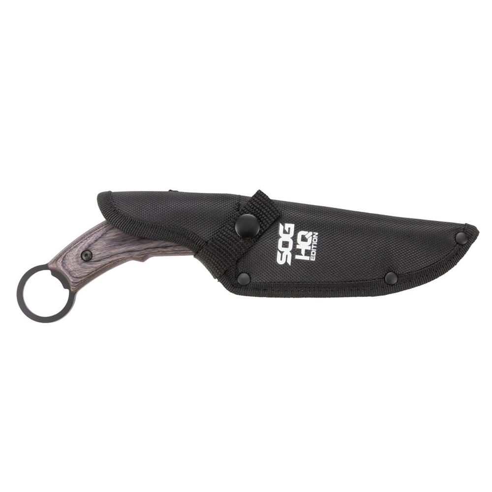 SOG Knives Phantom Edge Fixed Knife 4-3/4 Tanto Blade Black Picture of Sog Specialty Knives Inc. SOG PHANTOM EDGE KARAMBIT / HQ EDITION / 4.75'' BLADE