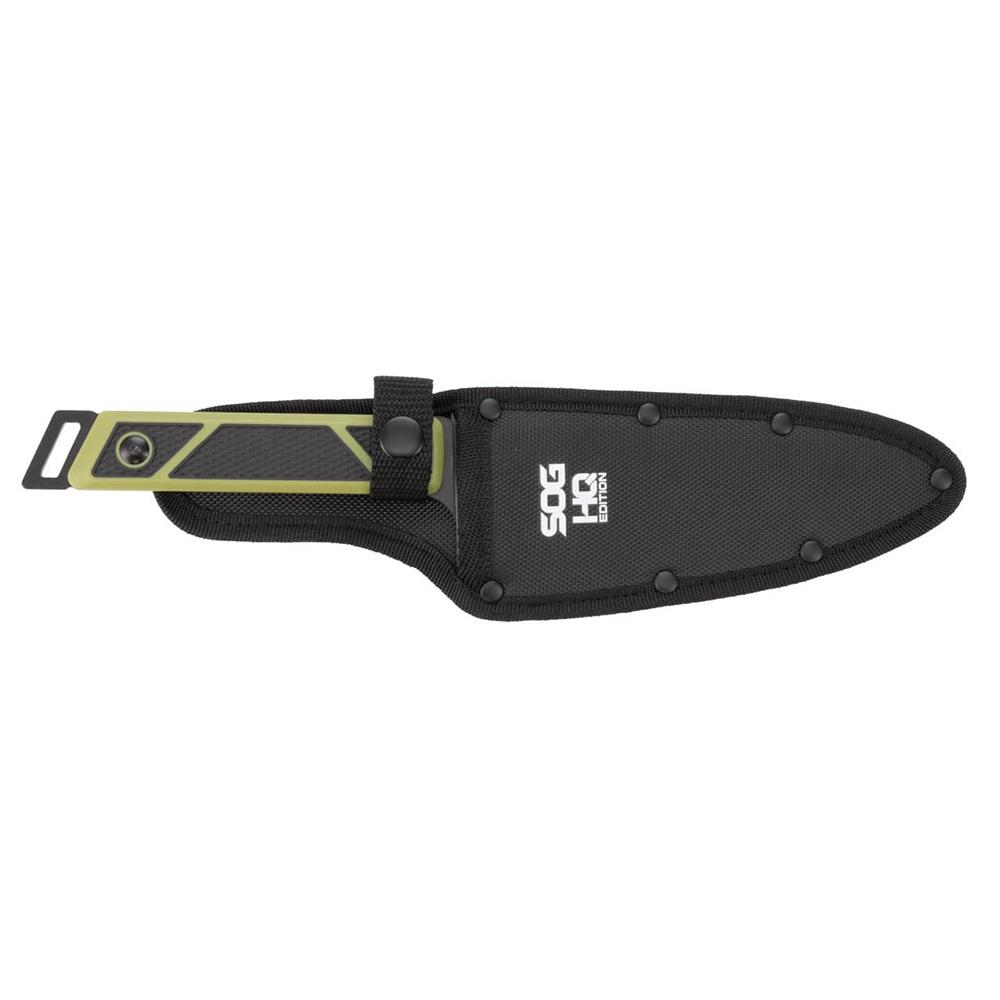 SOG Knives Terragrip Camp Knife 6-7/10" Drop Point Blade Black Green Picture of Sog Specialty Knives Inc. SOG TERRAGRIP CAMP KNIFE / HQ EDITION / 6.7'' BLADE