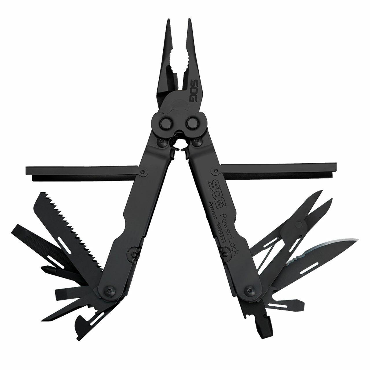 SOG Powerlock Scissors Black Multi-Tool with Nylon Pouch Picture of Sog Specialty Knives Inc. POWERLOCK EOD - SCISSORS - BLACK OXIDE - NYLON SHEATH