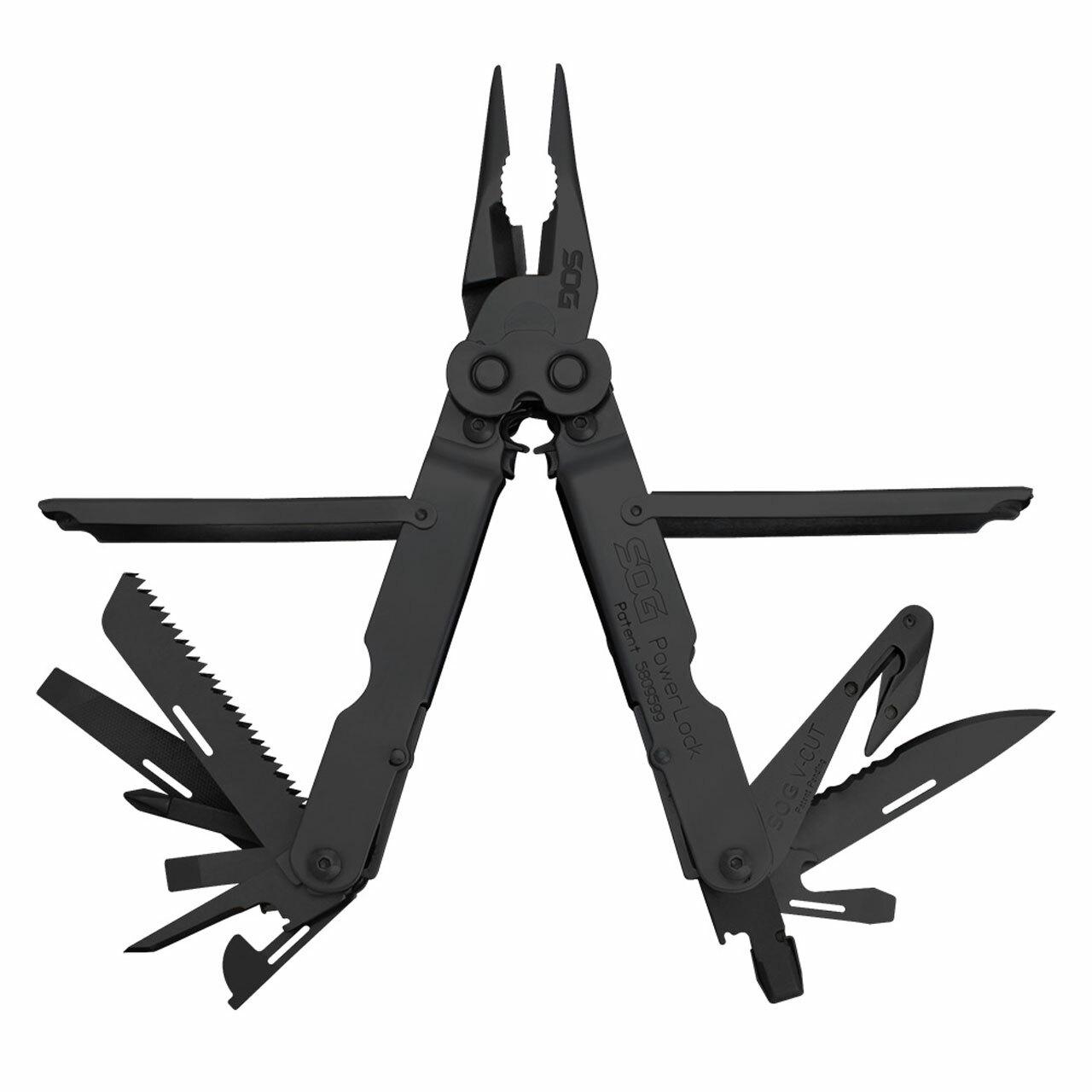 SOG Powerlock V-Cutter Multi-Tool Black with Nylon Pouch Picture of Sog Specialty Knives Inc. POWERLOCK EOD with V-CUTTER - BLACK OXIDE - NYLON SHEATH